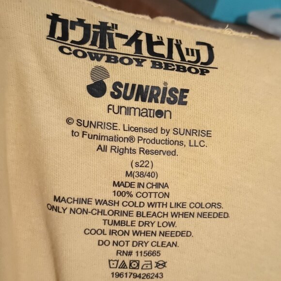 NEW Cowboy Bebop Men’s Mineral Wash T-Shirt Lemon Grass Medium 38/40 - Picture 7 of 8